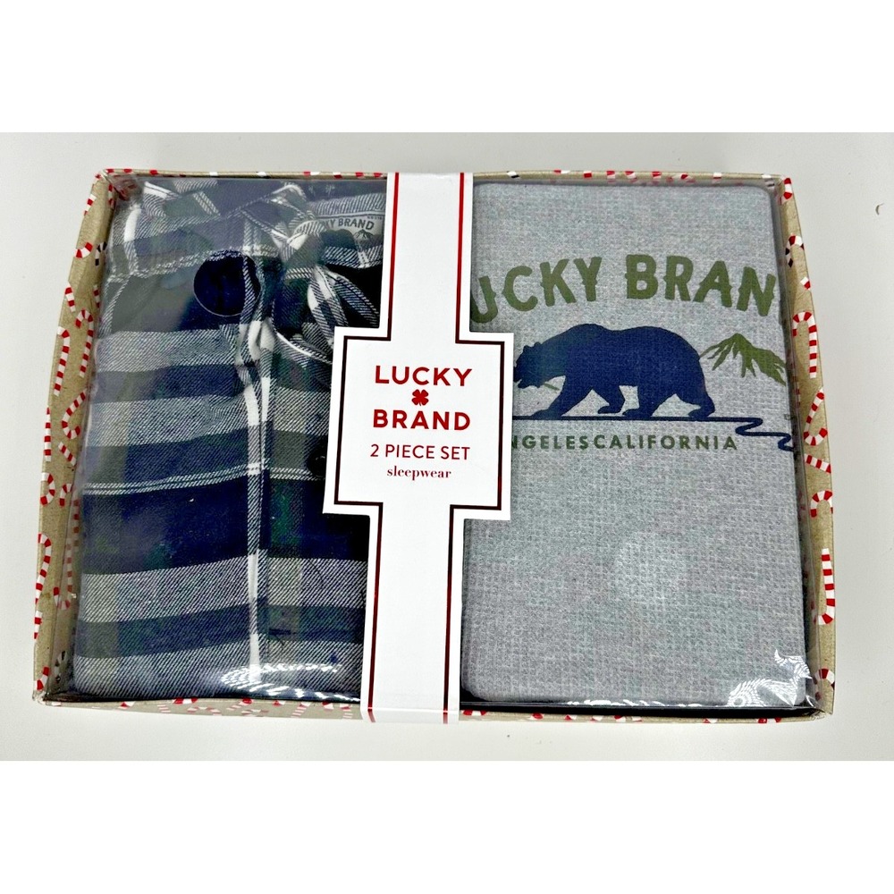 Lucky Brand Men's Sleepwear set New size XL Long sleeve Bear Mountains SOFT